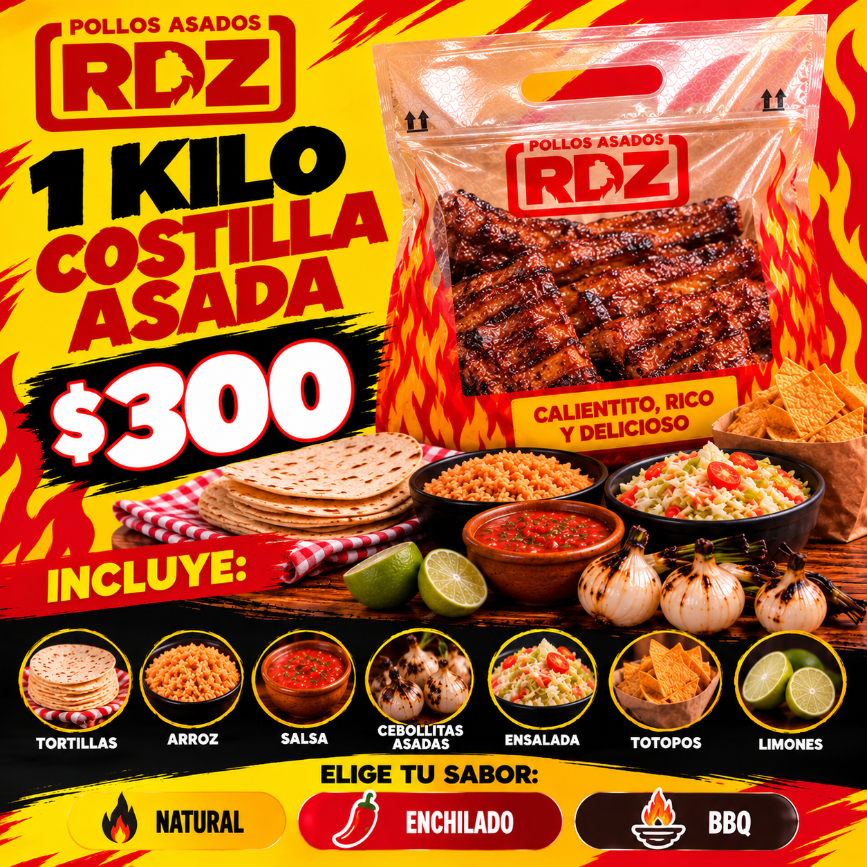 Costilla asada 1 kilo