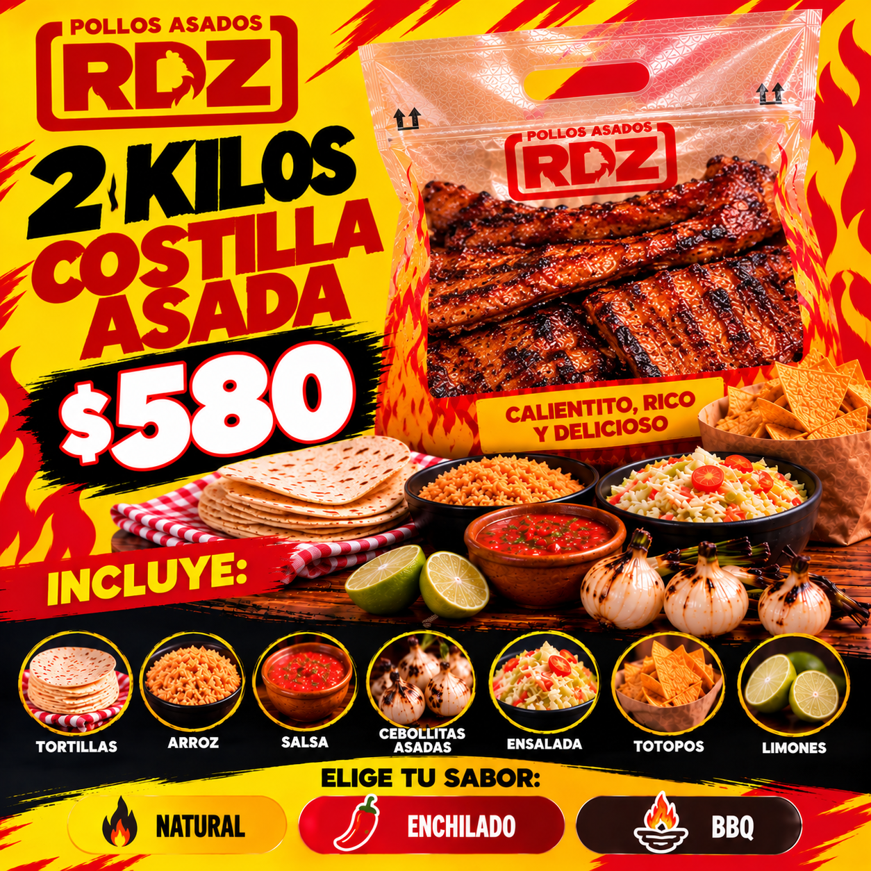 Costilla asada 2 kilos