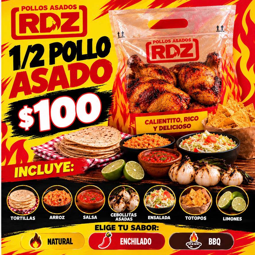Medio pollo asado