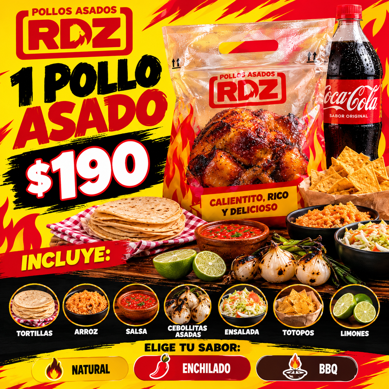 Pollo asado entero